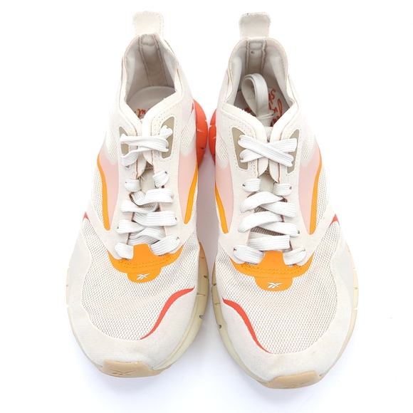 Reebok Womens Zig Kinetica Horizon Running Shoes Beige FW6269 Lace Up Mesh Sz 7 - Picture 2 of 6